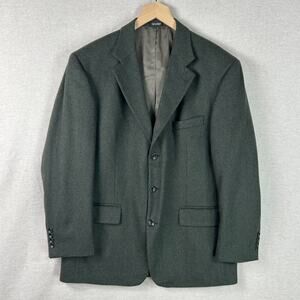 Oscar De La Renta Mens Blazer Size 44R Green Cashmere Wool Blend Preppy Academia